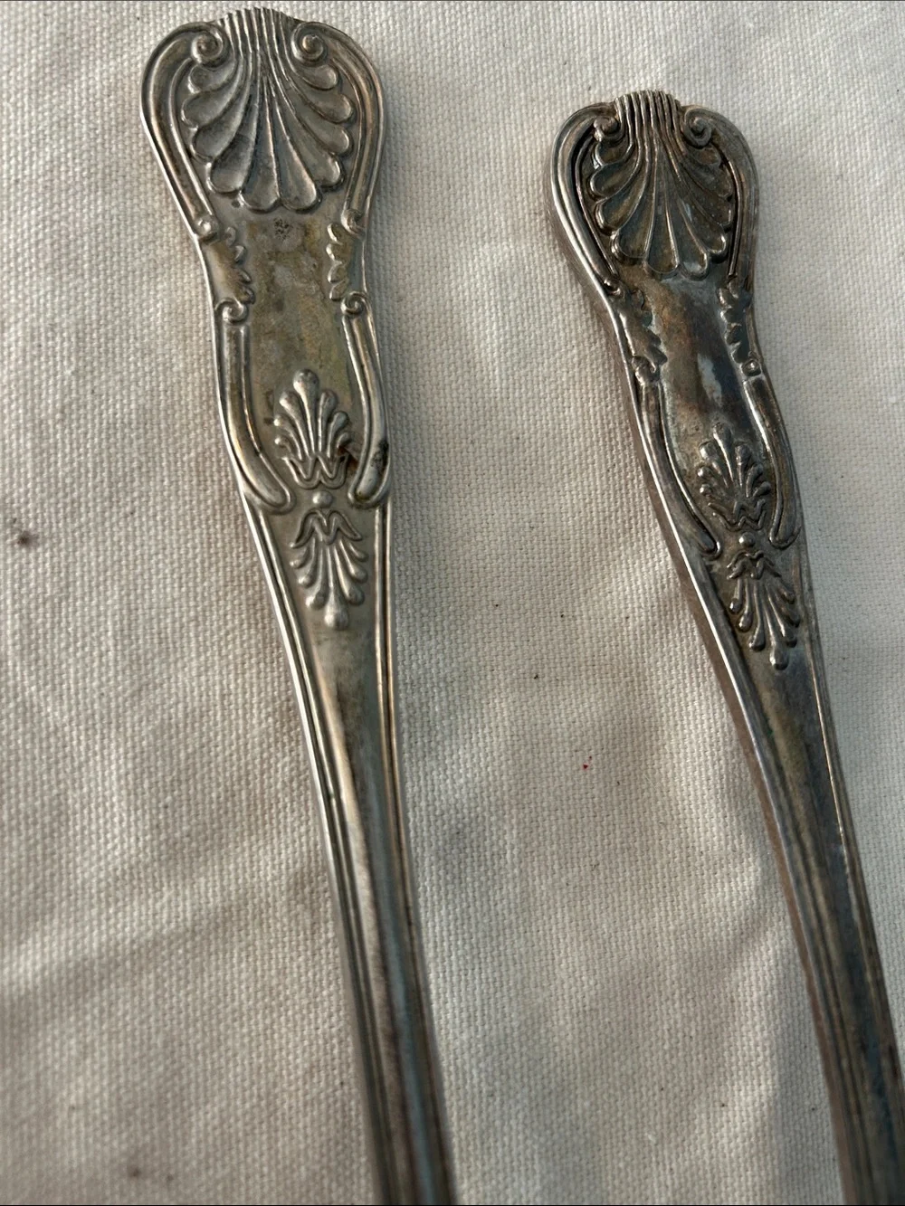 Vintage Silver-Plate Serving Spoon & Pasta Server Set of 2Ornate Seashell Motif